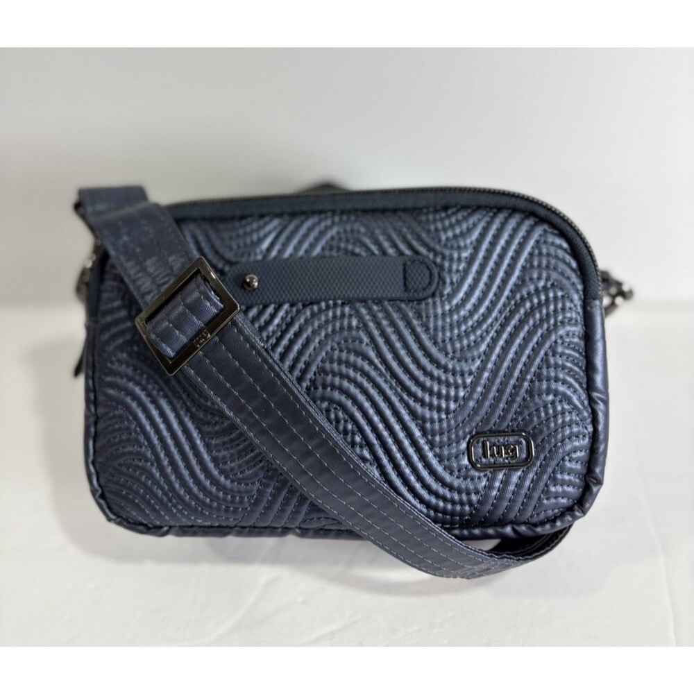 Lug Coupe Convertible Crossbody Bag Metallic Blue Color RFID